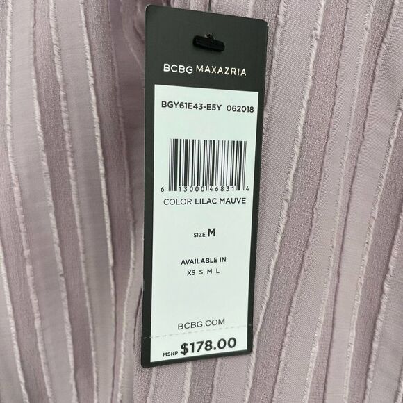 BCBG Max Azria Striped Spaghetti Strap Mini Slip Dress Lilac NWT M - Picture 10 of 10